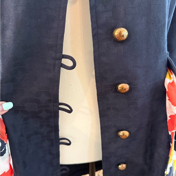 Milly Navy Shirt Dress or Jacket with Vibrant Accents or BNWT $395 - Picture 2 of 12